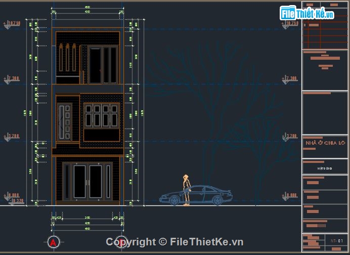 mẫu nhà phố 3 tầng,Cad nhà phố 3 tầng,Nhà phố 3 tầng 4.5x20m,bản vẽ nhà phố 3 tầng,full bản vẽ nhà 3 tầng